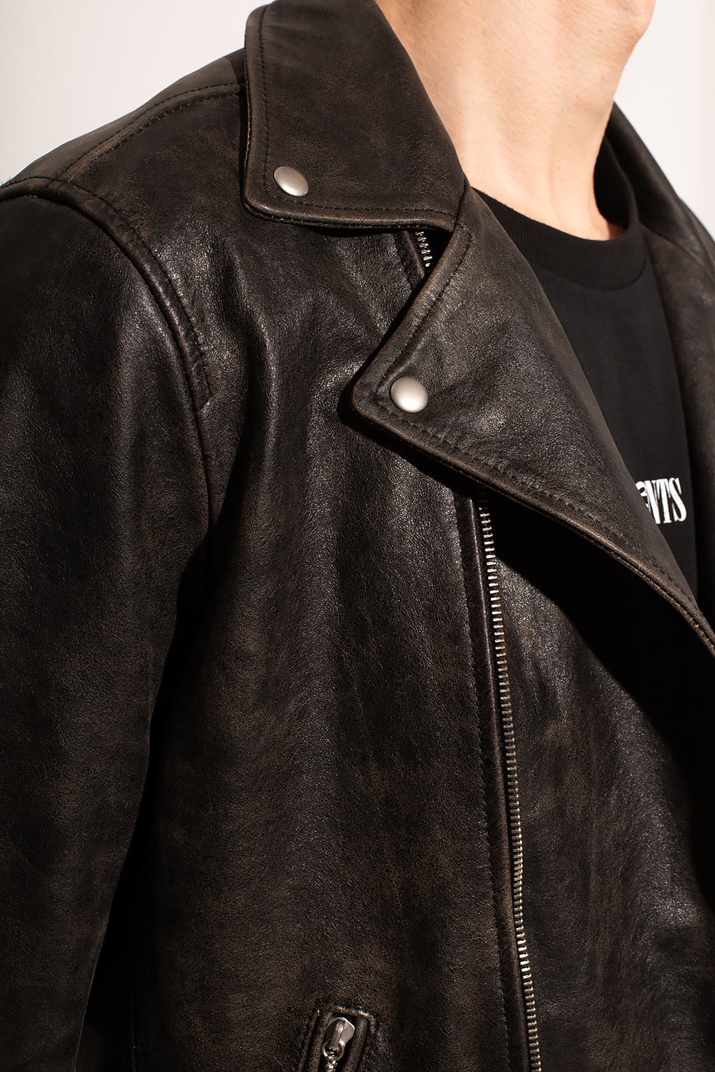 Allsaints holt leather clearance jacket